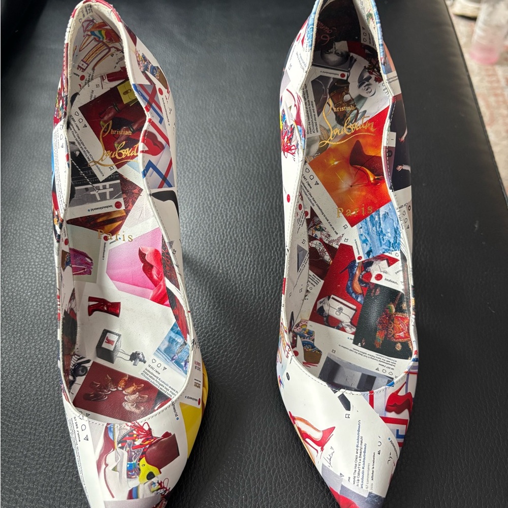 Christian Louboutin Red and Blue Stiletto Heels